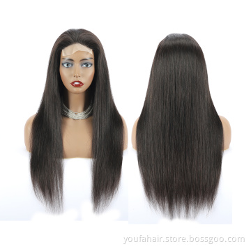 Wholesale 150 Density 4*4 Lace Closure Human Hair Wigs Straight Brazilian Virgin Hair Transparent Lace Closure Human Hair Wigs